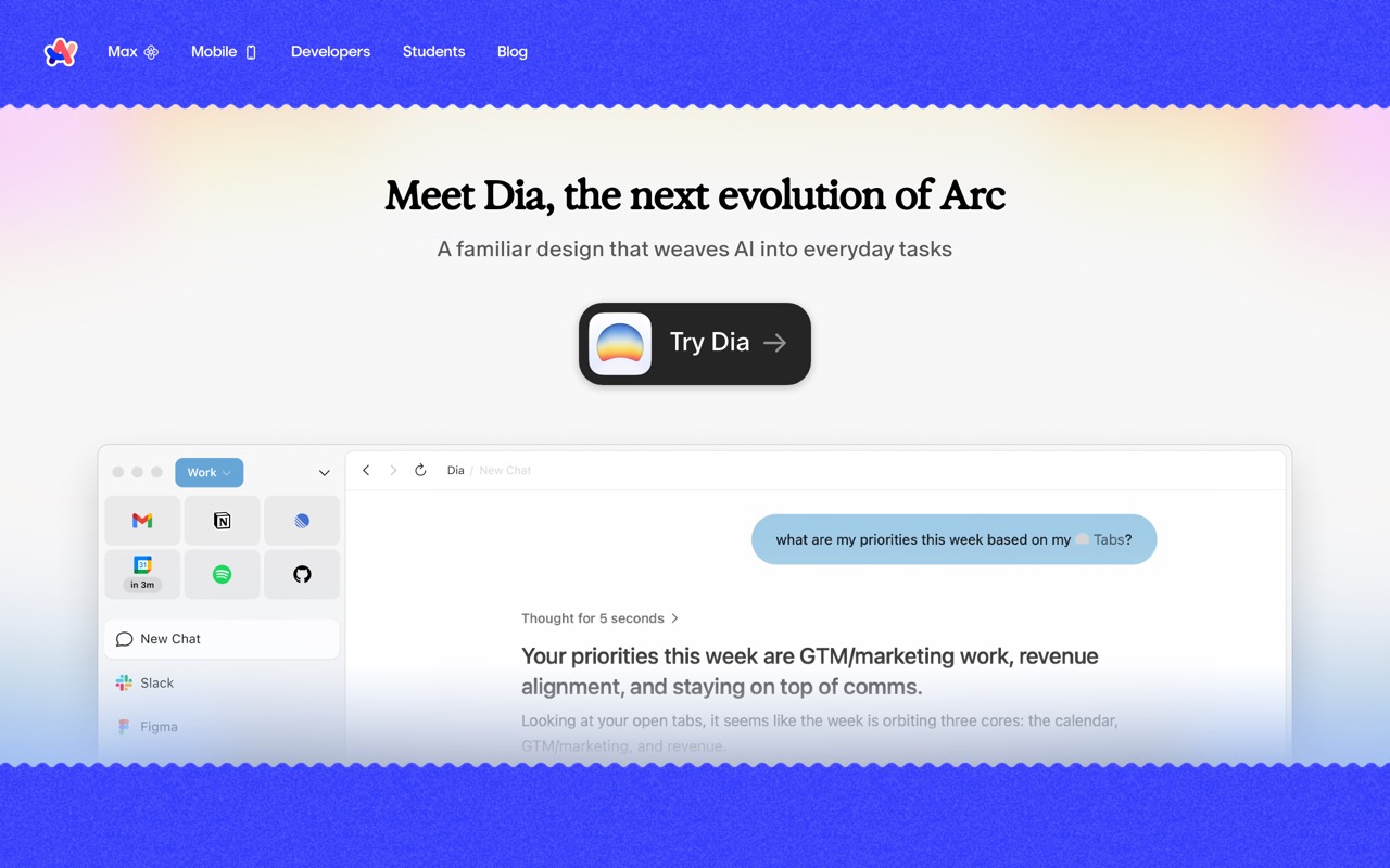 Arc Browser — glass / soft-futurism