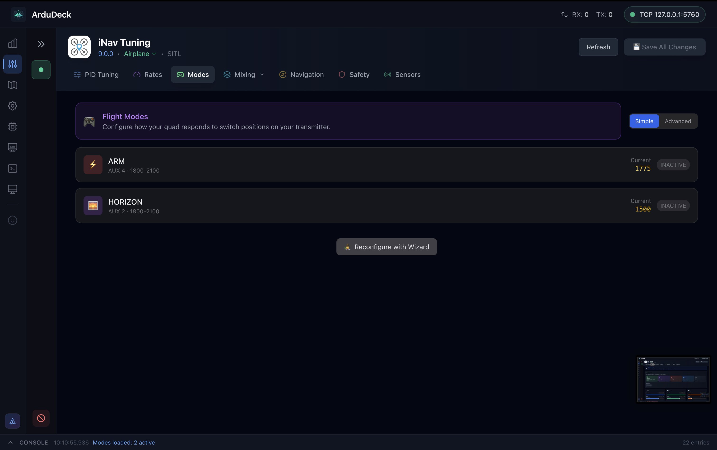Flight Modes Simple