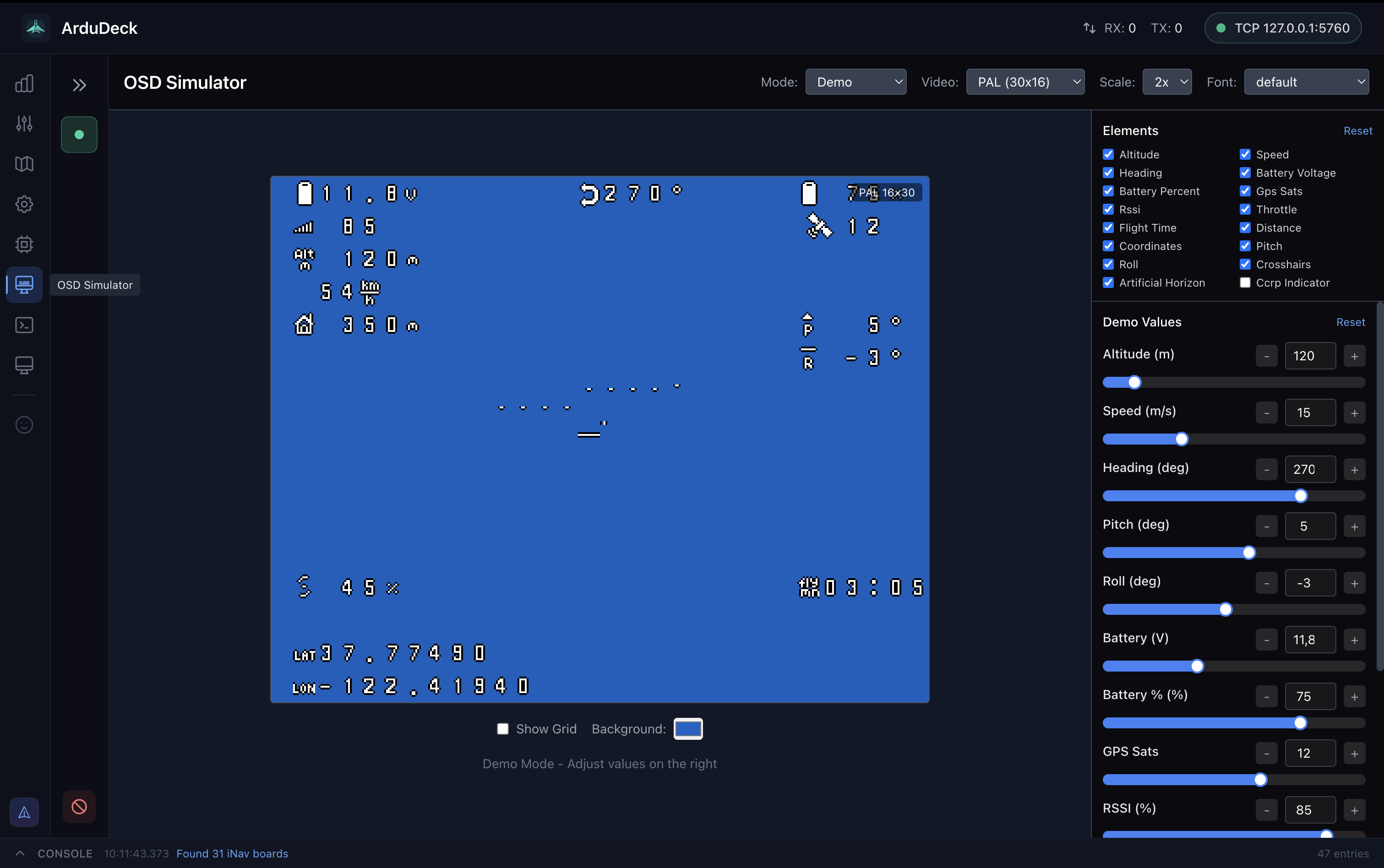 OSD Simulator