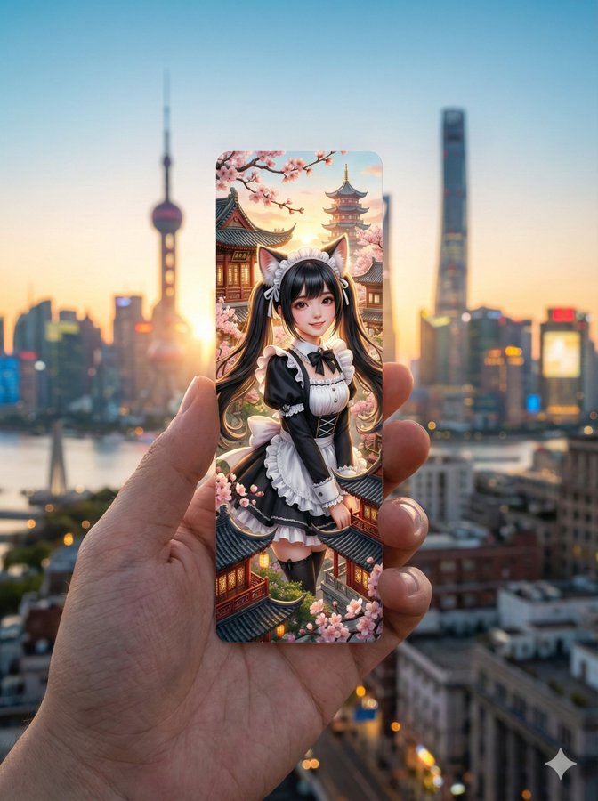 Awesome GPT4o/GPT-4o Image Prompts-一只人的手握着一枚细长狭长的竖版模切书签