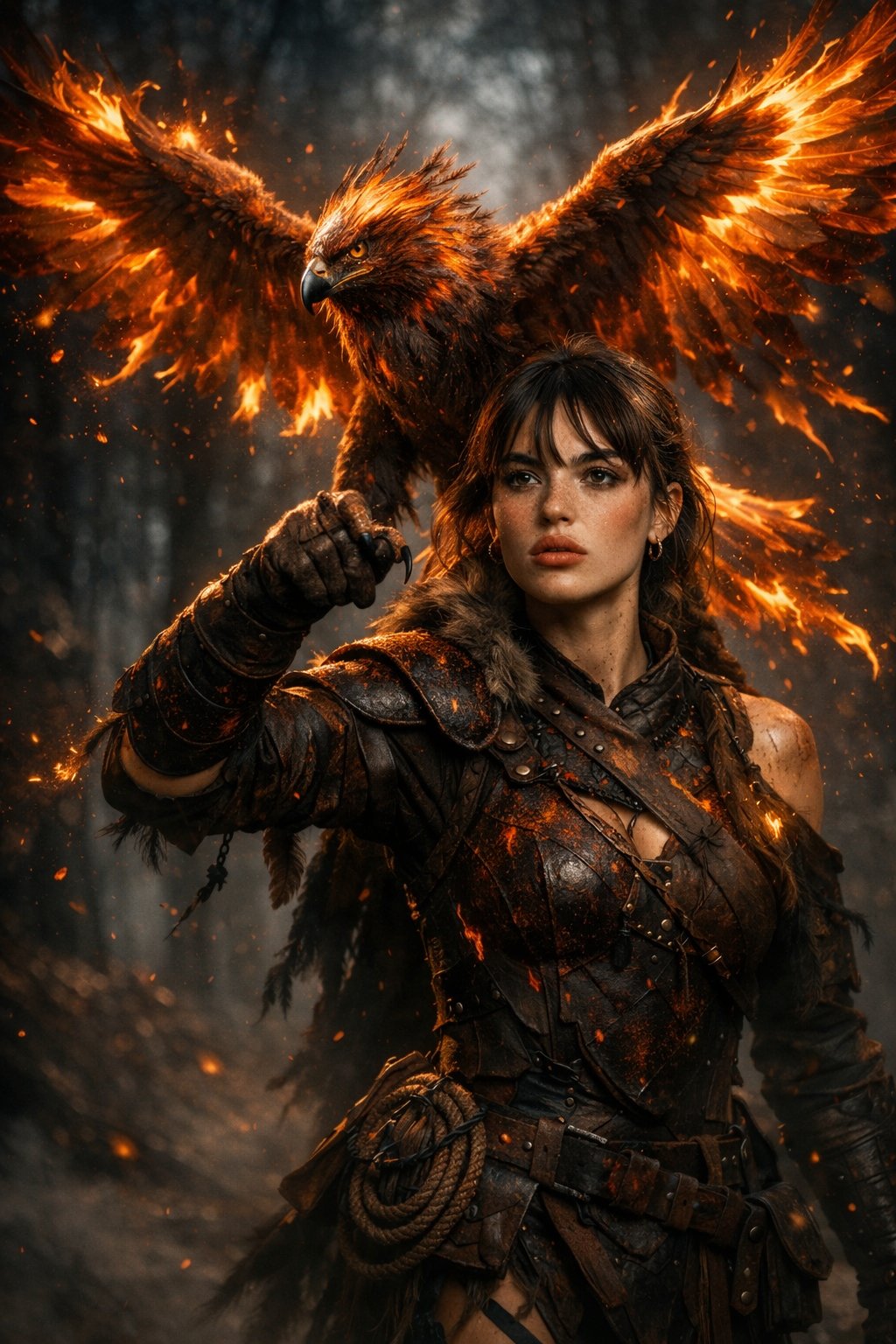 Awesome GPT4o/GPT-4o Image Prompts-烬甲猎鹰者与燃翼神禽