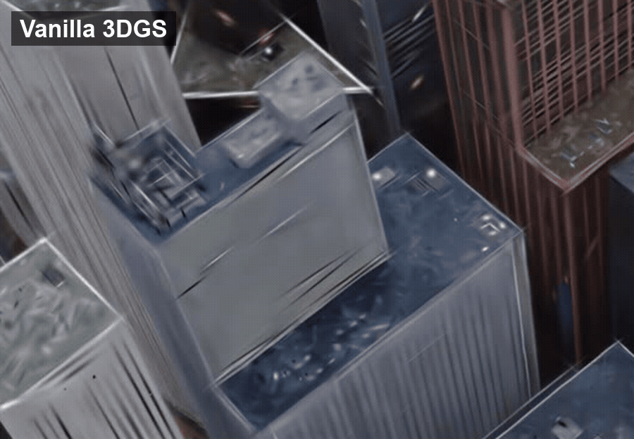 TideGS vs. vanilla 3DGS visual comparison