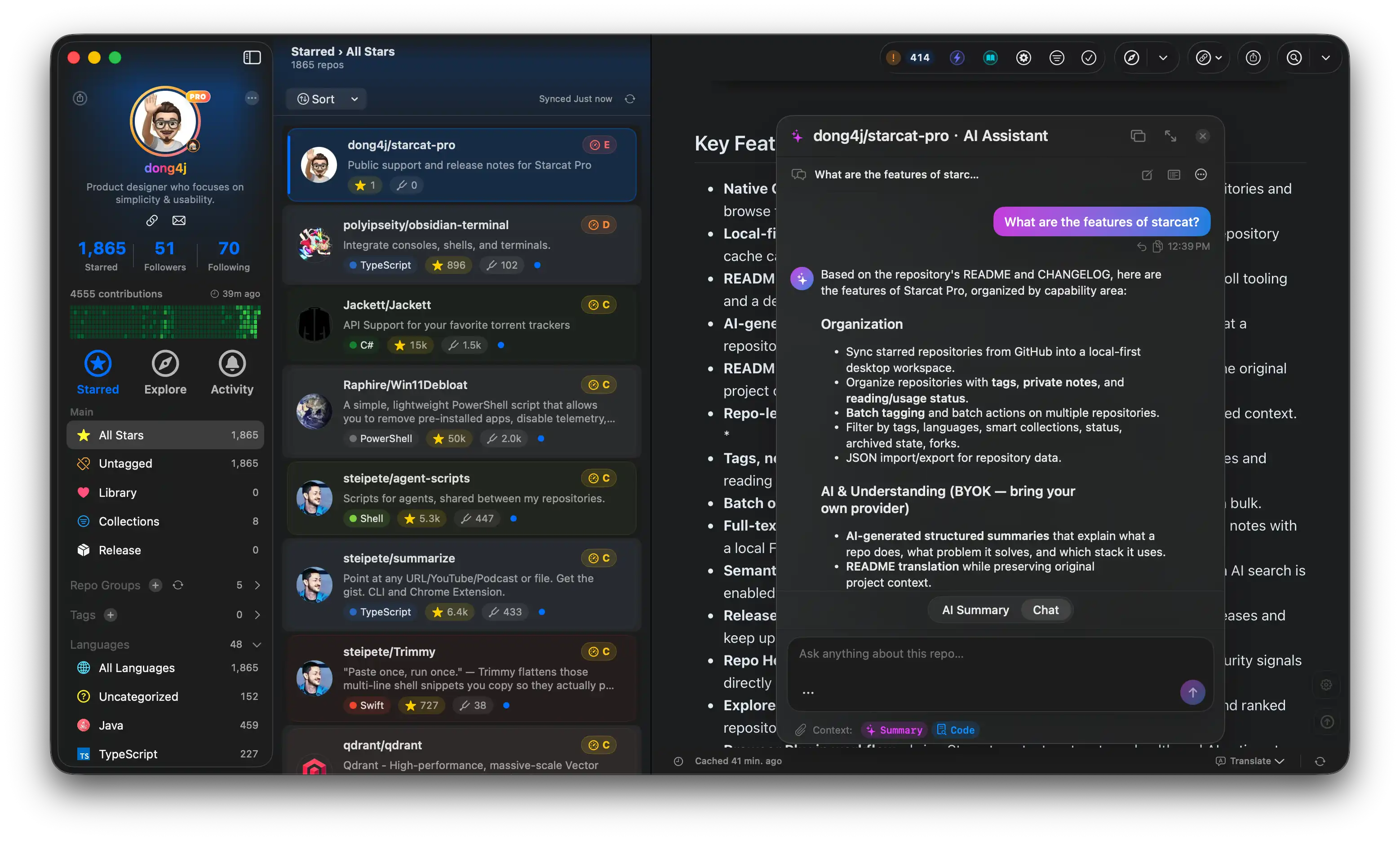 AI chat with repository context