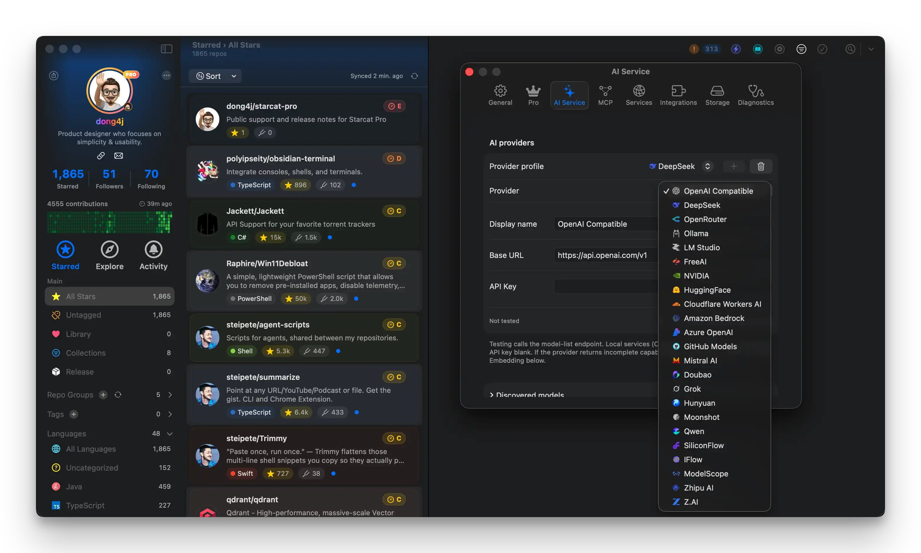 BYOK AI configuration