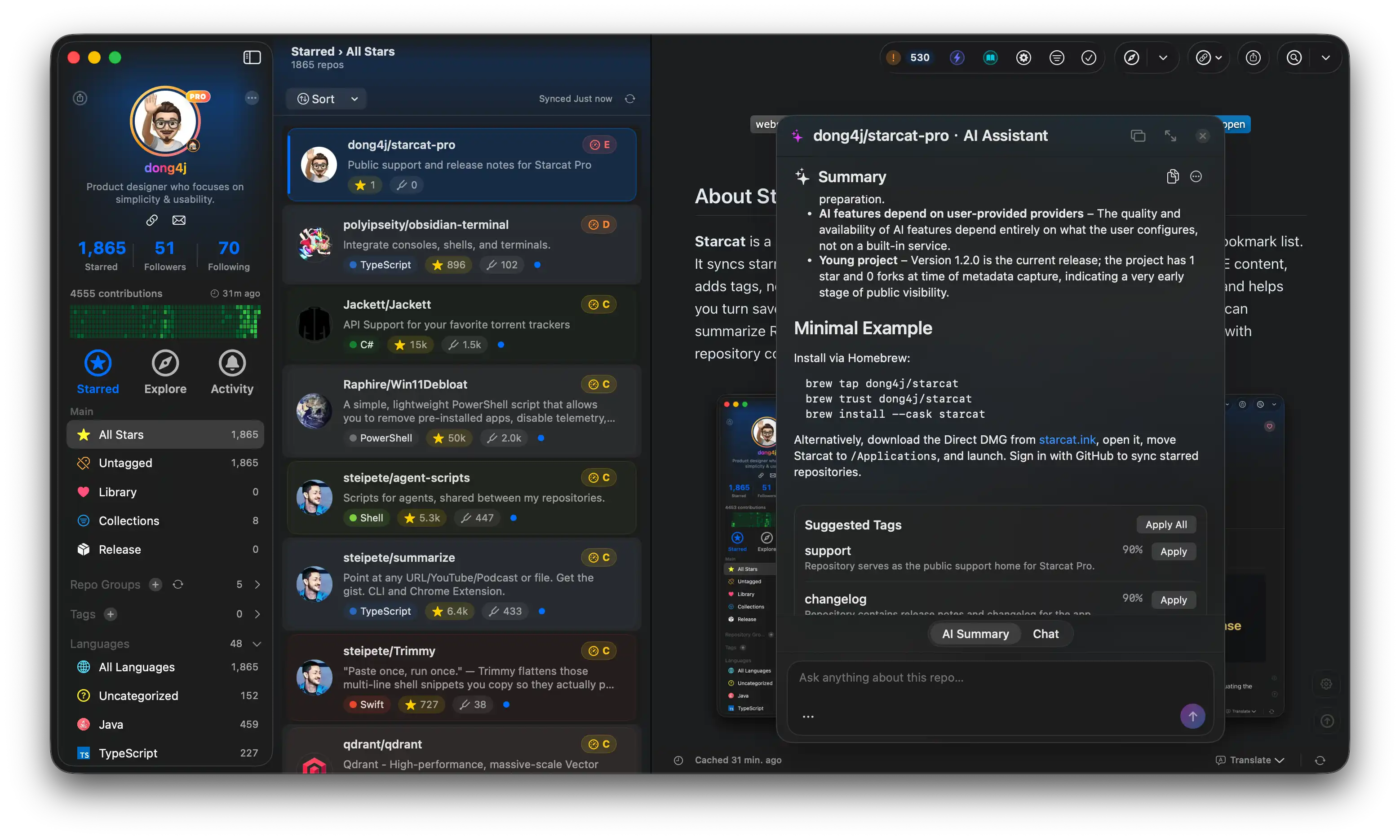 AI-generated repository summaries