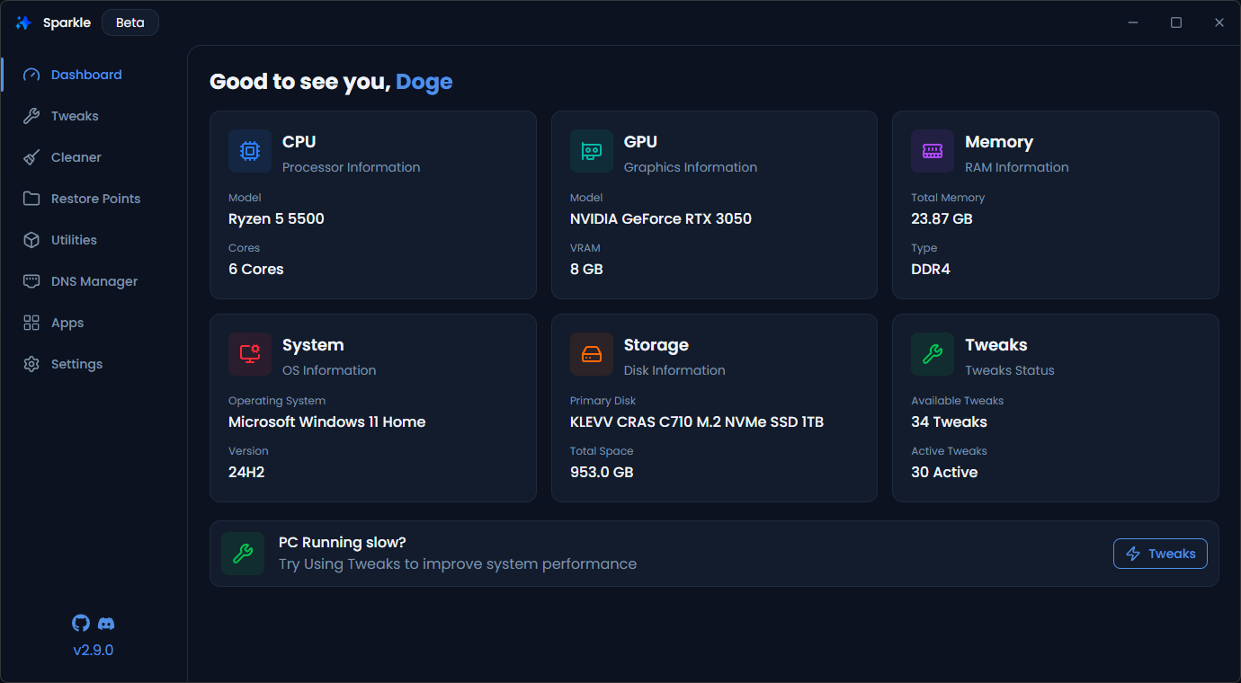 Sparkle App Screenshot