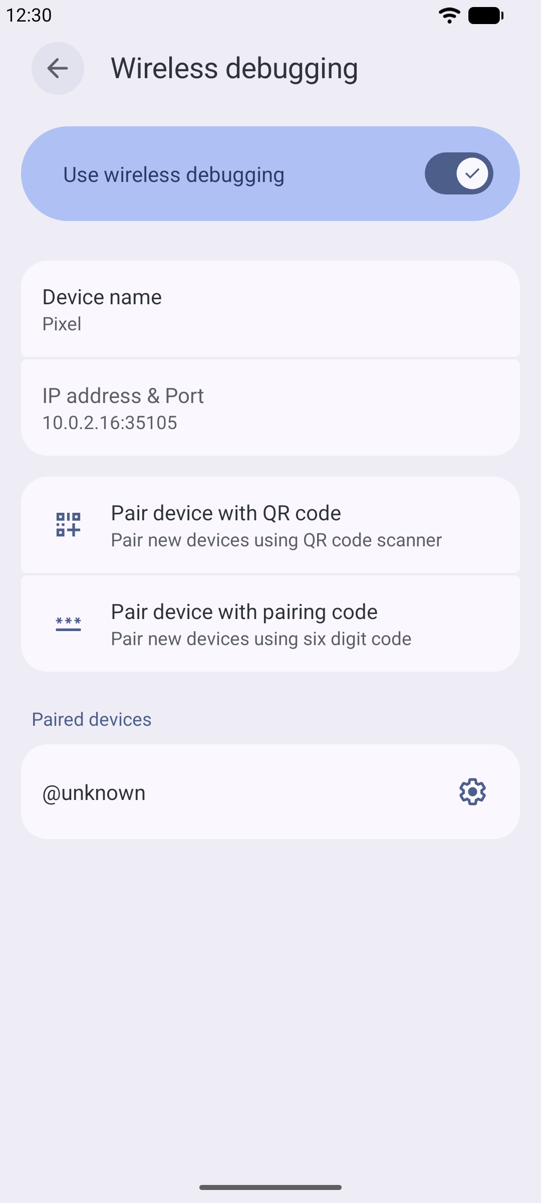 Setting up Elevated mode via Wireless Debugging in NectarLink for Android