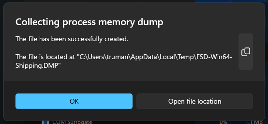 minidump complete