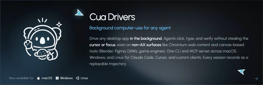 Cua Drivers — background computer-use for any agent