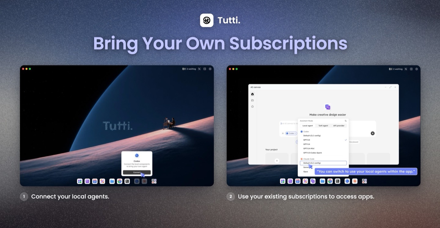 Bring Your Own Subscriptions — connect your existing Claude, Codex, and Gemini plans