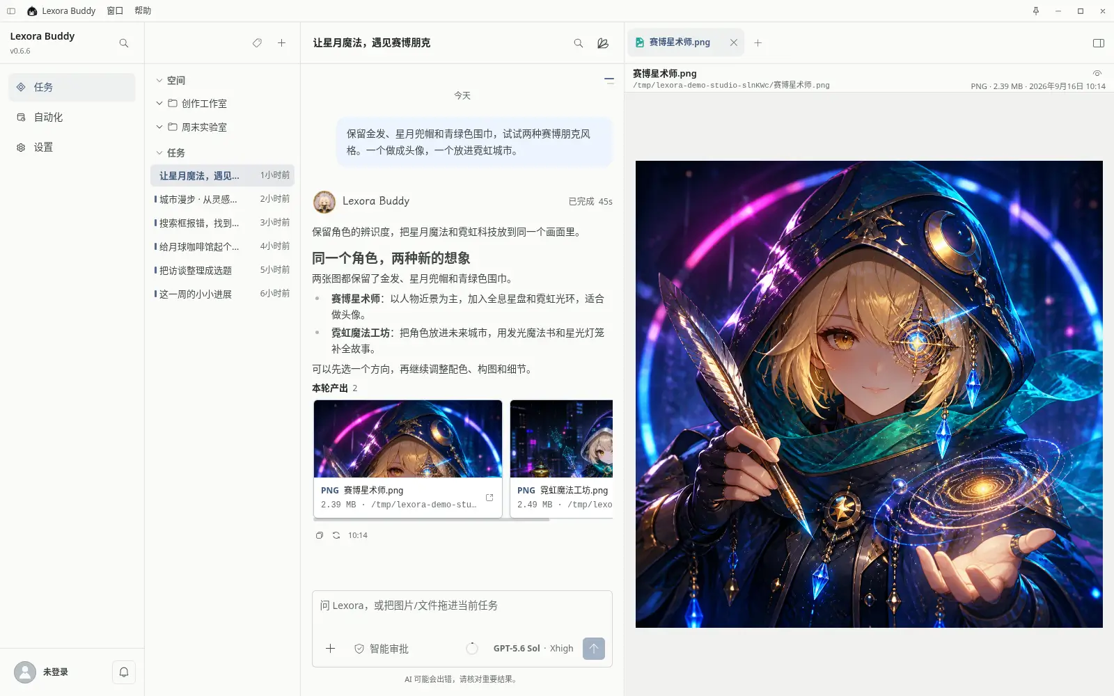 生图任务与图片预览