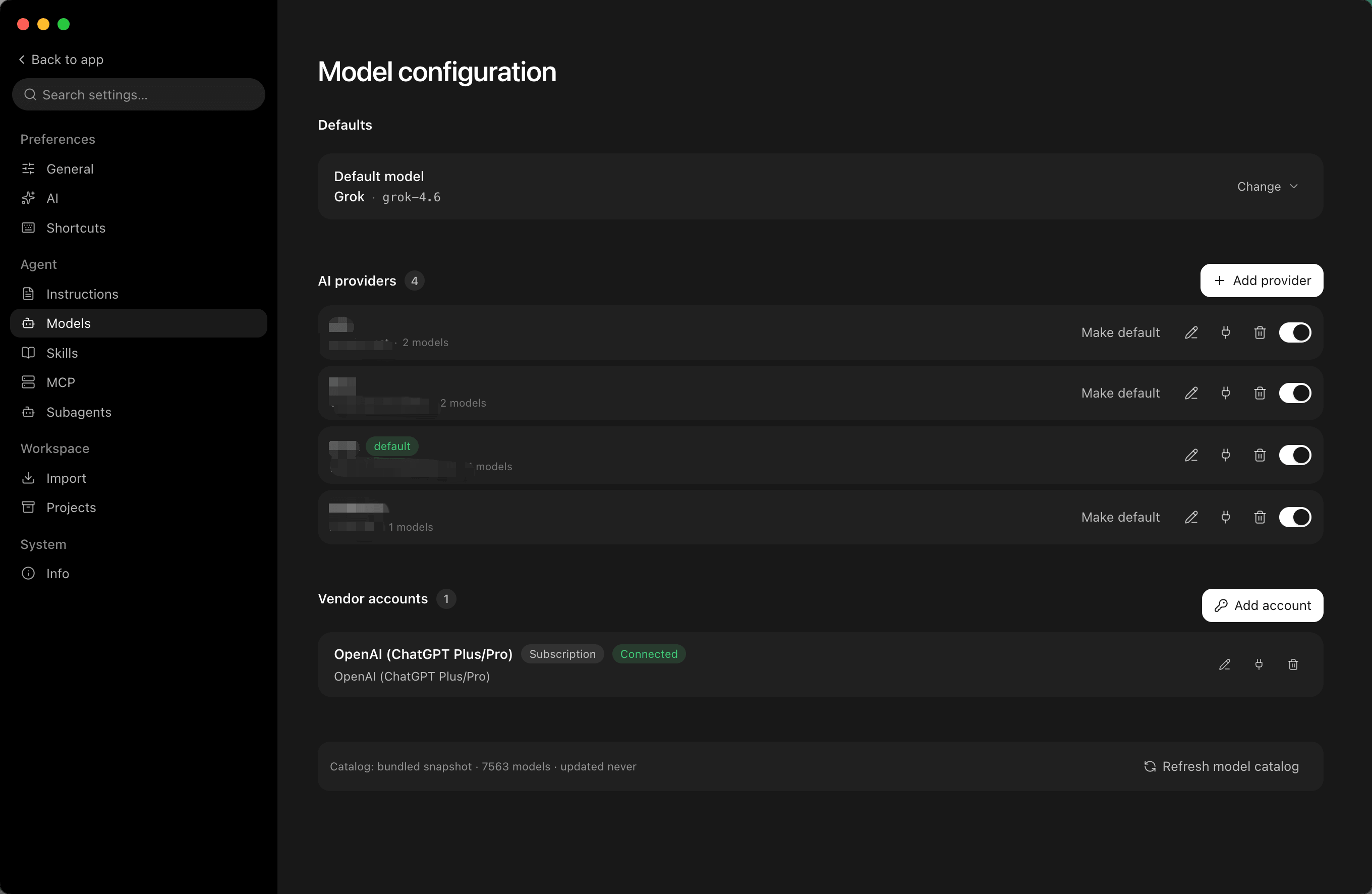 PI-Desktop model selection