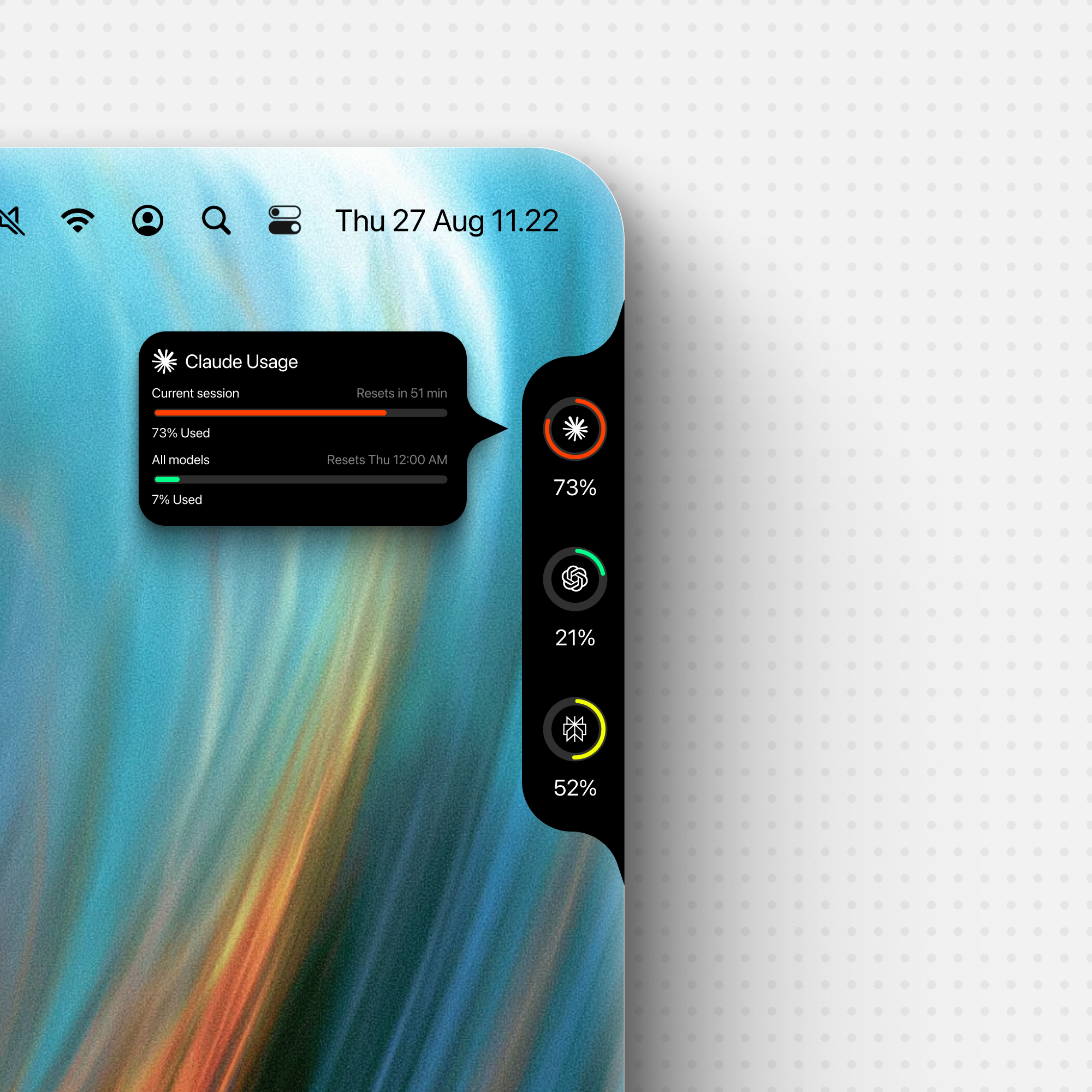 Collapsed notch with hover tooltip