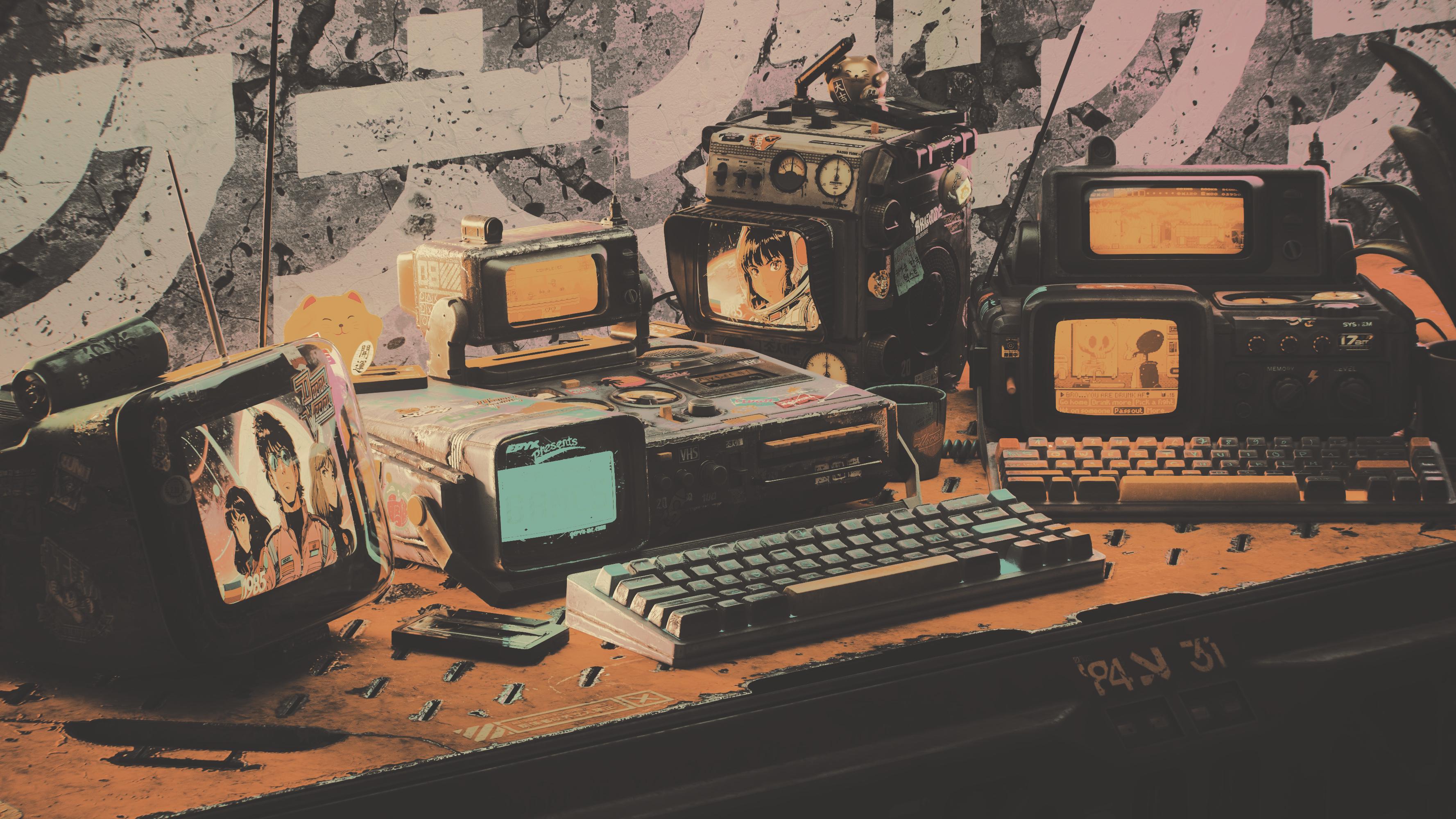 desk gruvbox material