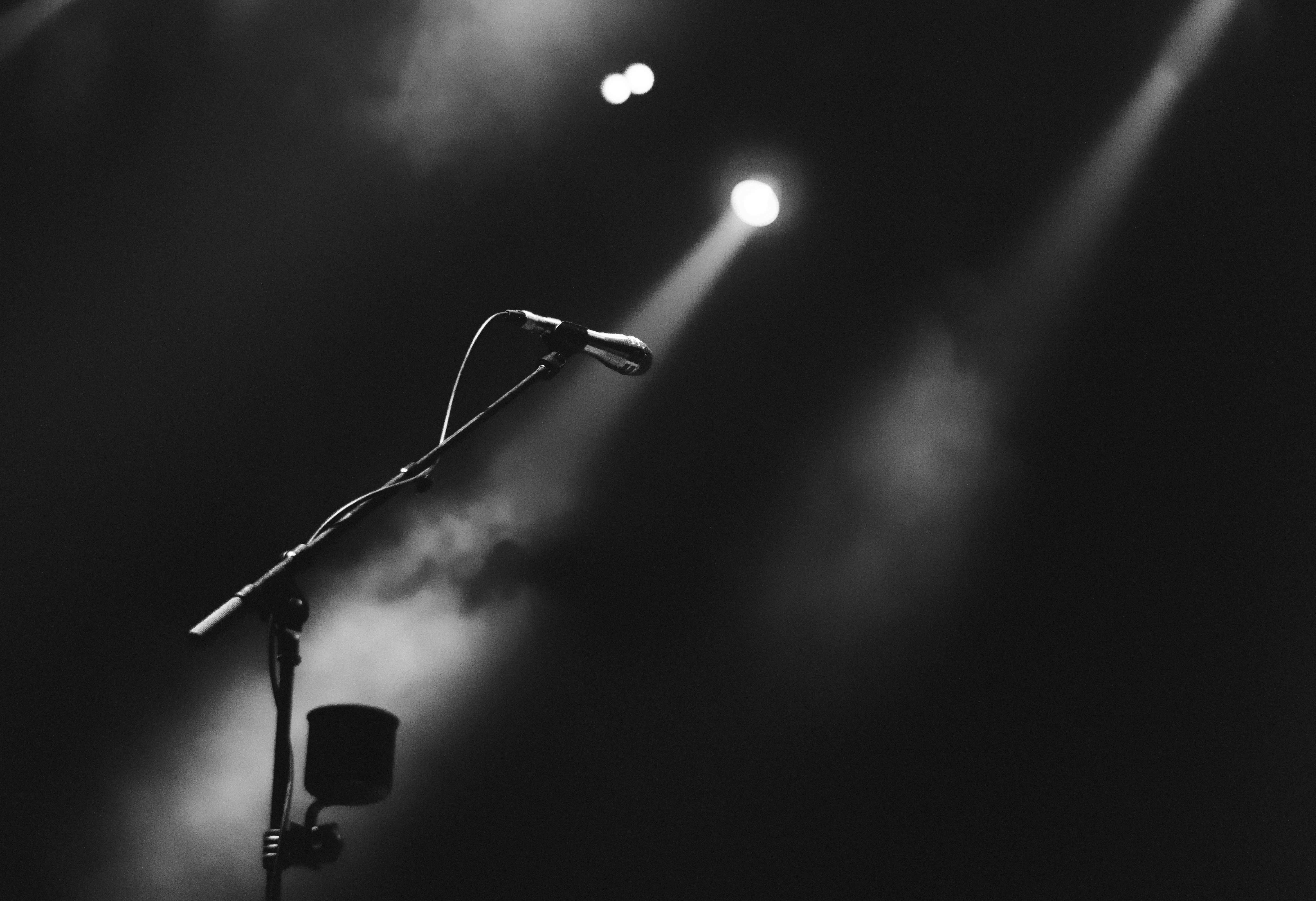 a microphone on a stand