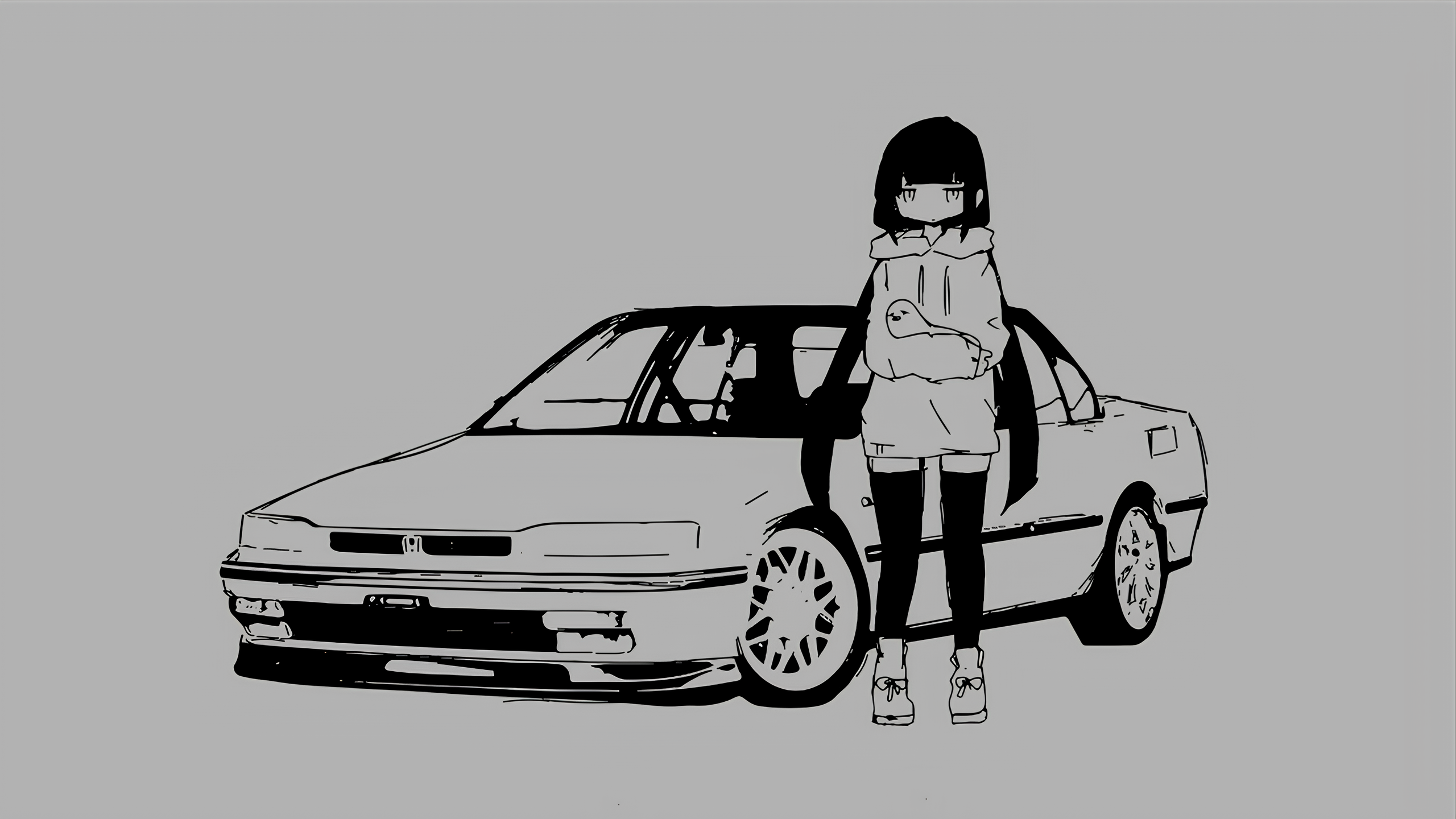 car girl white
