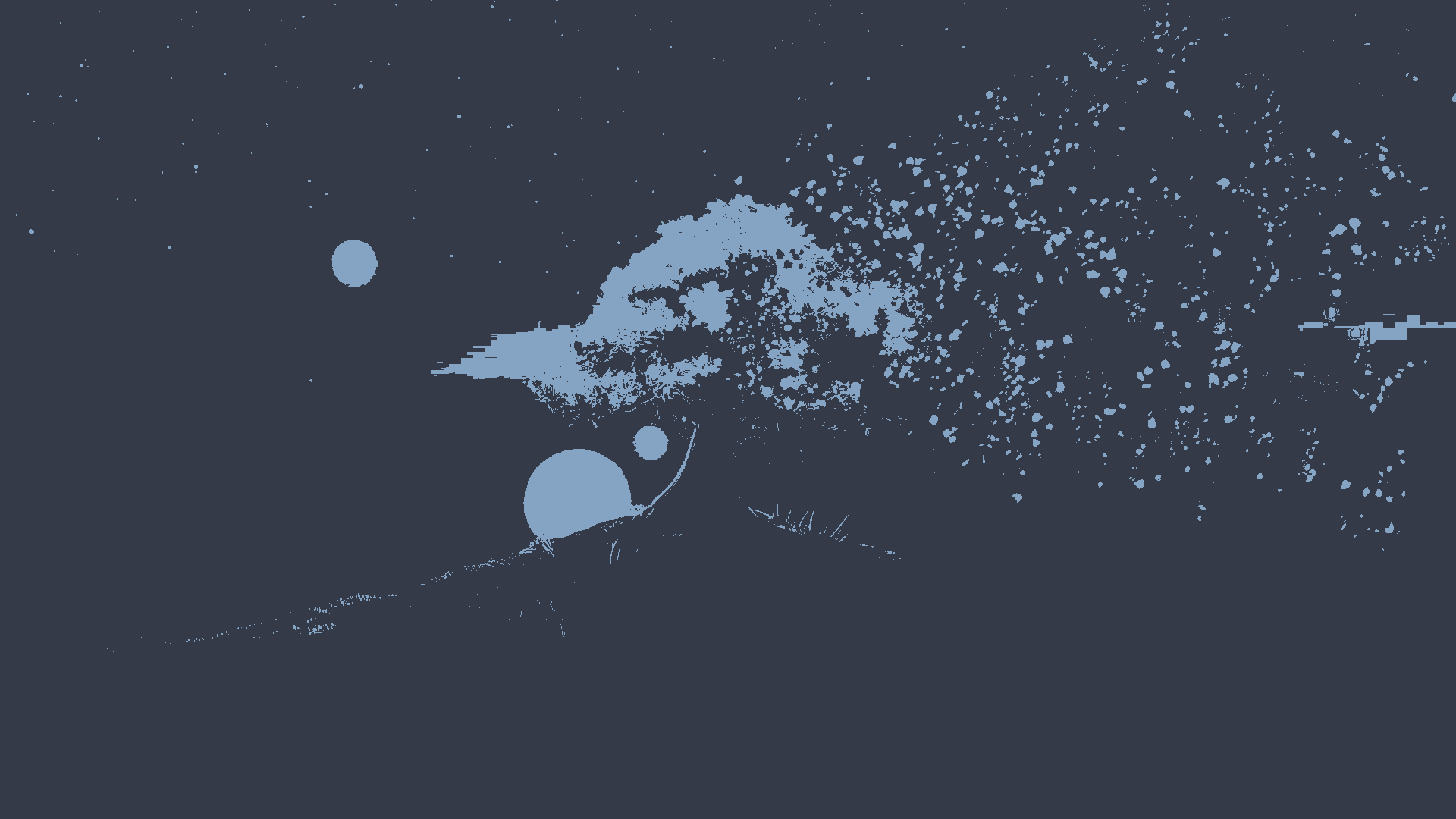 a blue and white image of a mountain