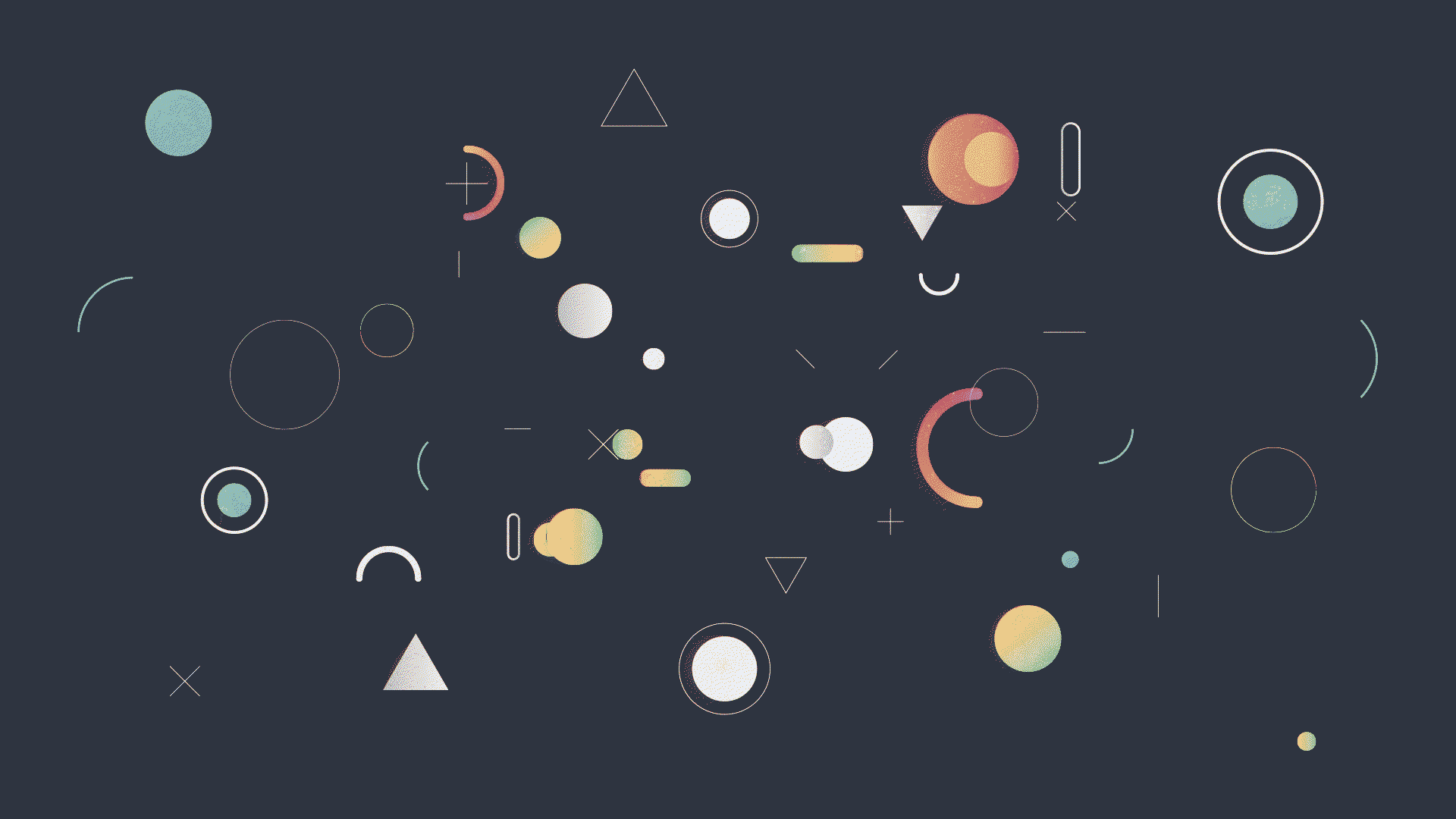 a group of geometric shapes