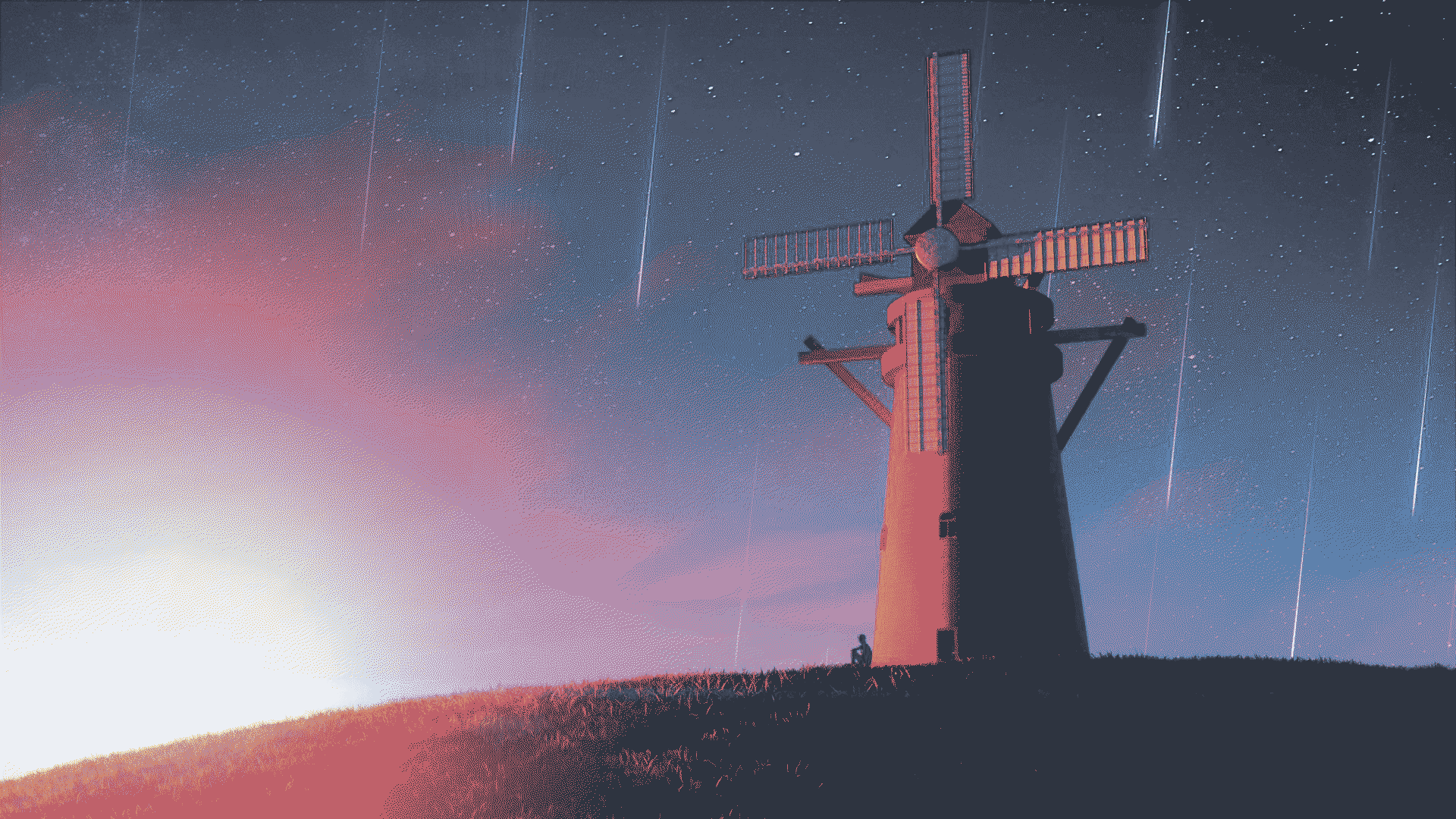 a windmill in the sky