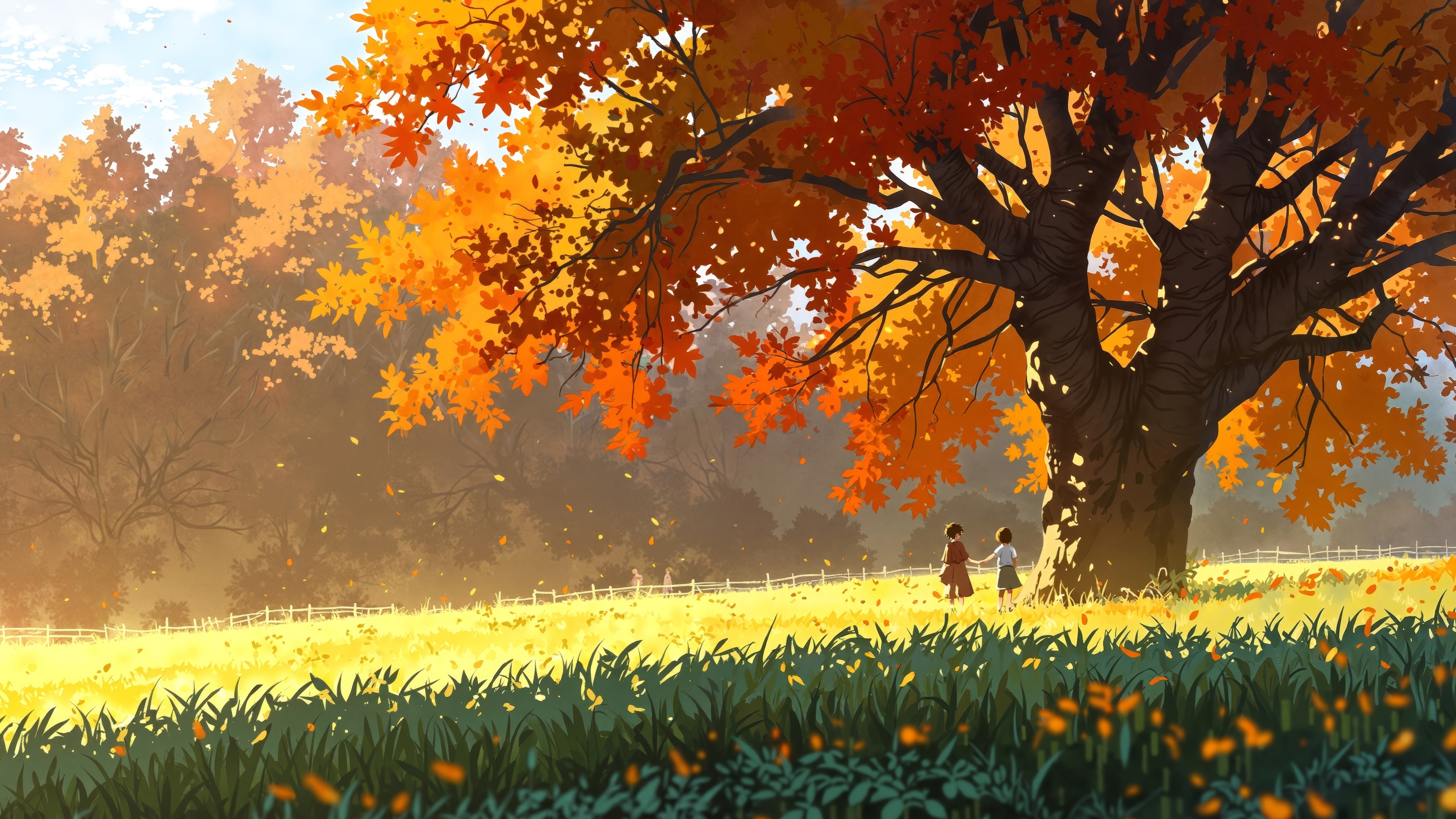 cozy fall harvest landscape
