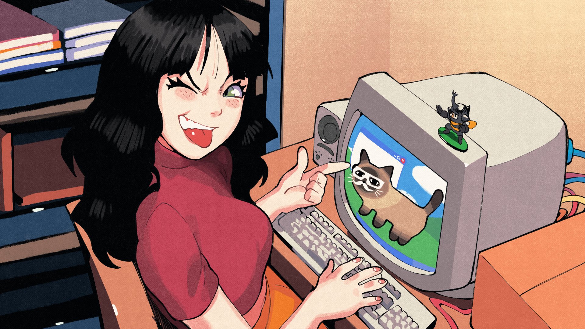 having fun in the computer inkuusan