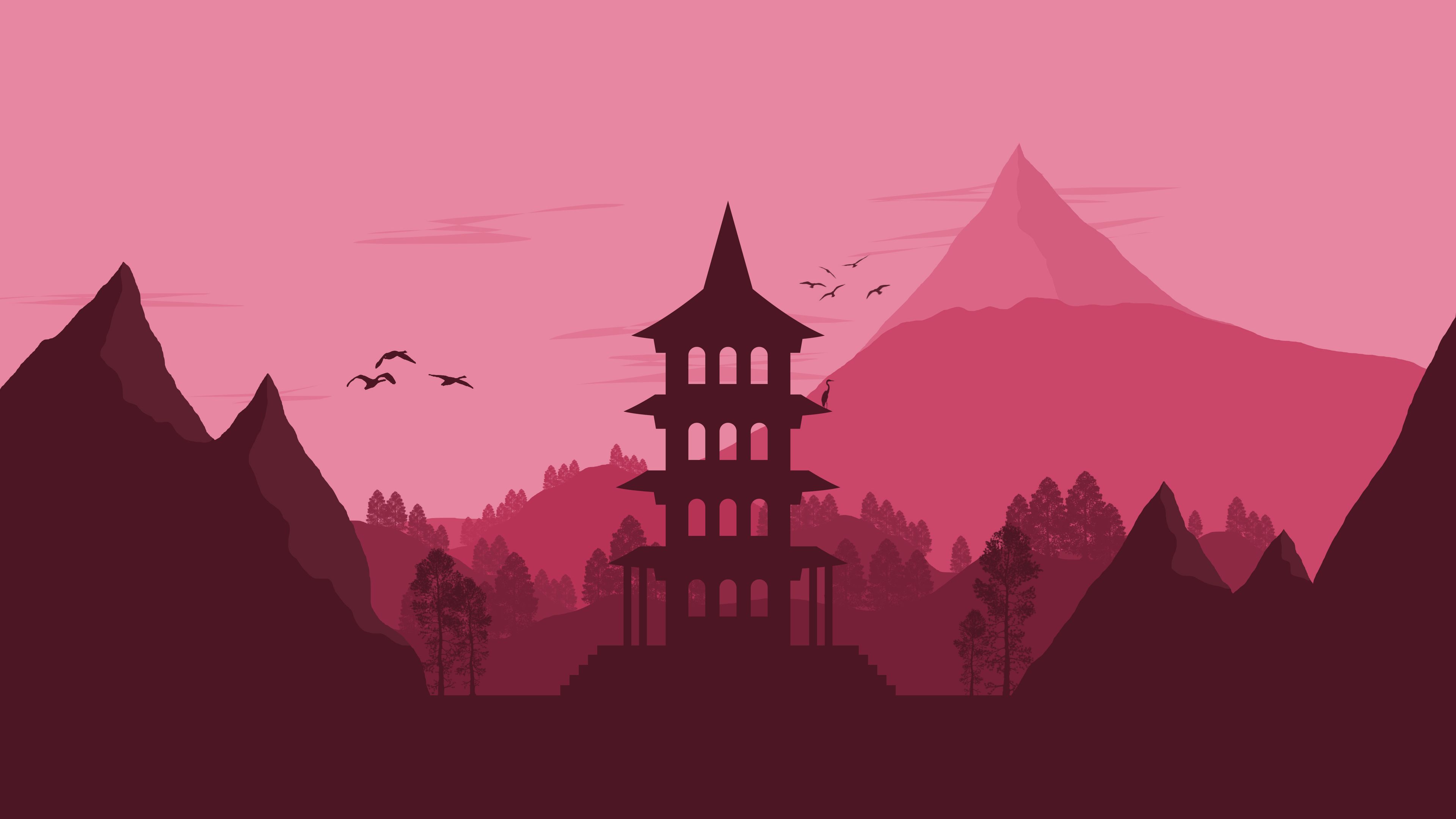 japan tower pink