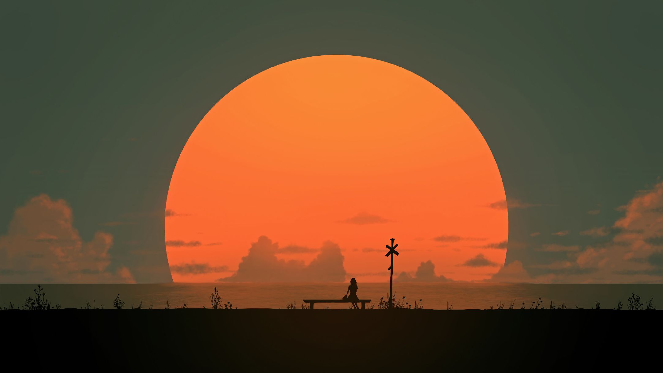 sunset scenery minimalist