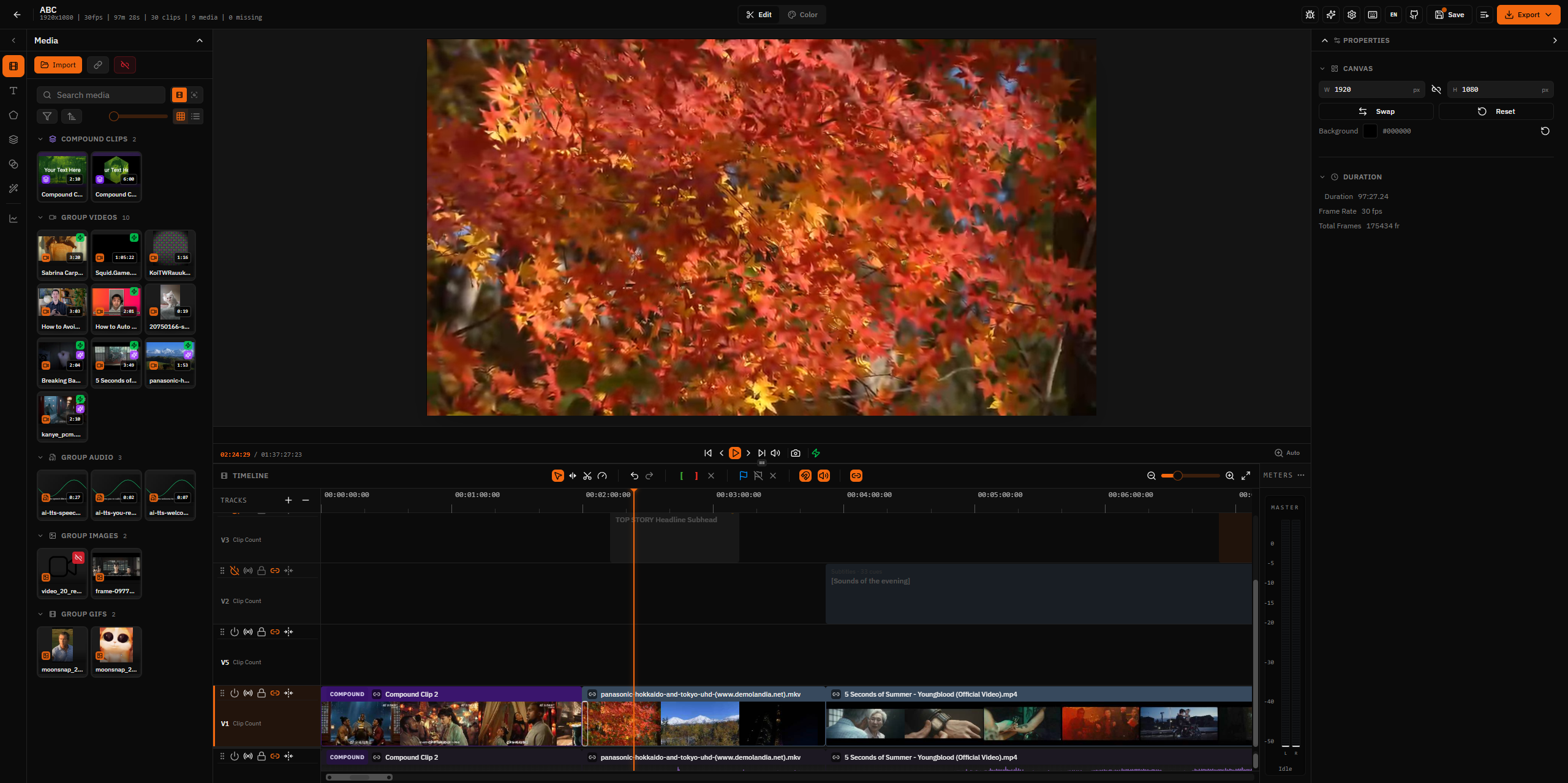 FreeCut editor workspace