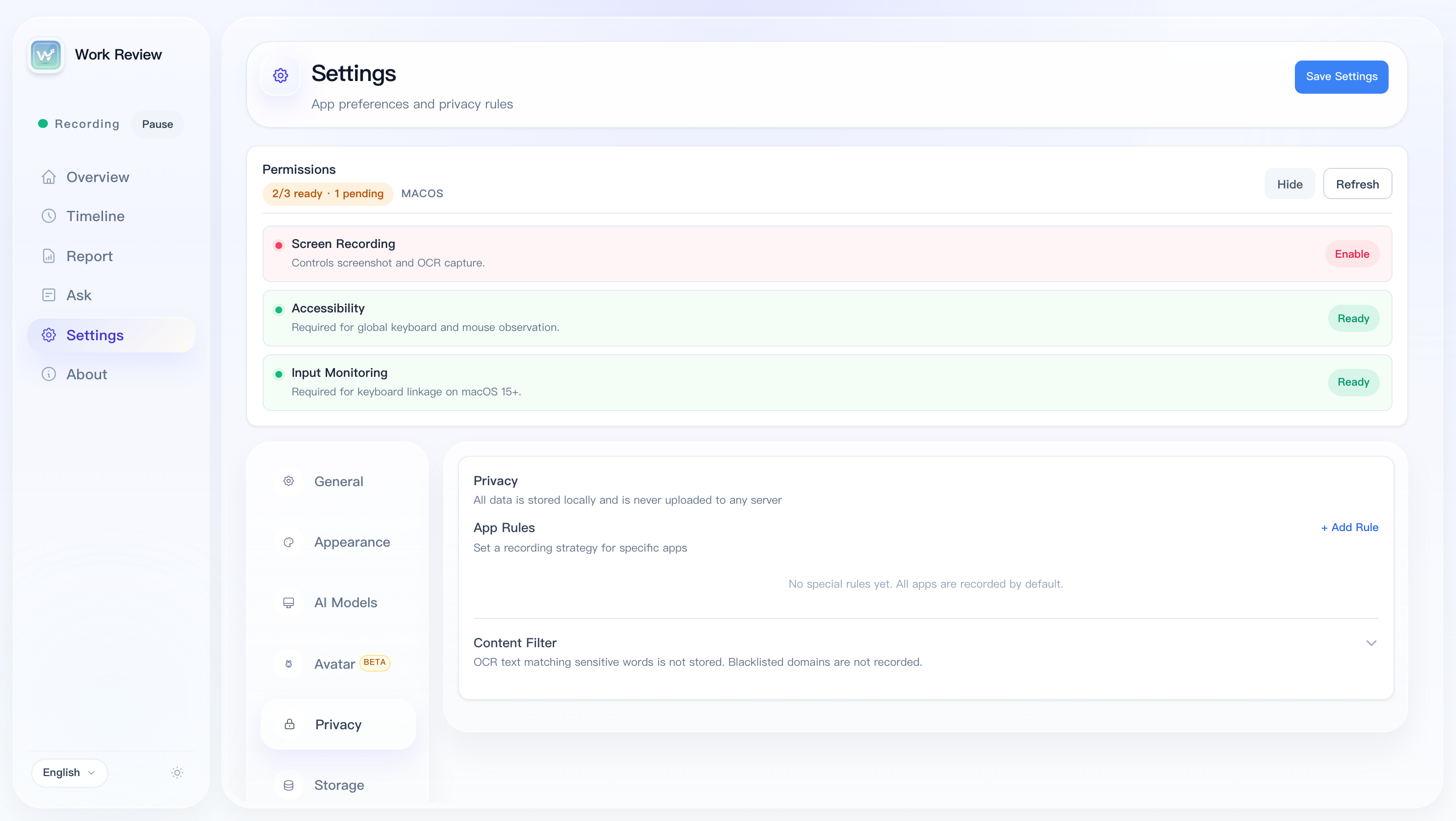 Privacy Settings