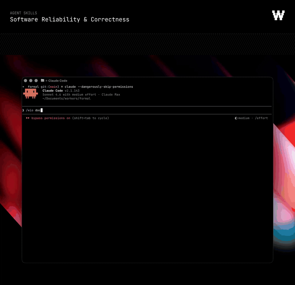 @workersio/skills running inside a coding agent terminal