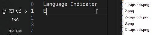 Windows keyboard language indicator showing current input language near text caret and mouse cursor