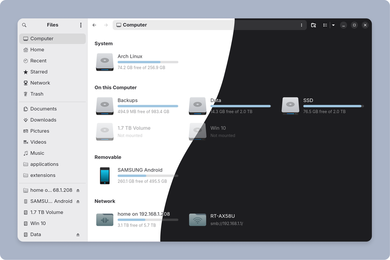 Light and dark mode