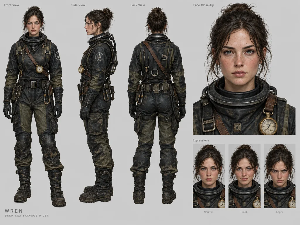 Character design sheet generated with a GPT Image 2.5 prompt on YouArt
